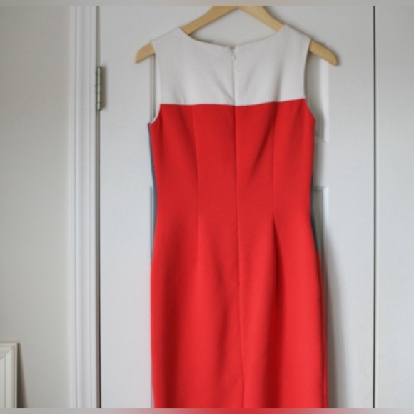 Beautiful Banana Republic Dress Sheath Colorblock Cream Grey Orange Dress Sz 2 - Picture 7 of 7